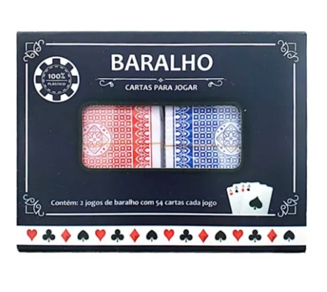 CARTAS DE BARALHO PLASTICO 2 JOGOS 54 CARTAS CARTAS DE BARALHO